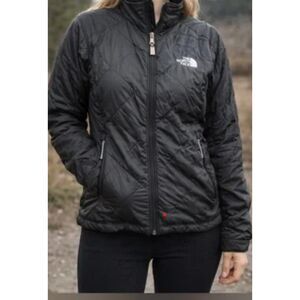 The North Face Full Zip Quilted Black Nylon Coat - Size Small